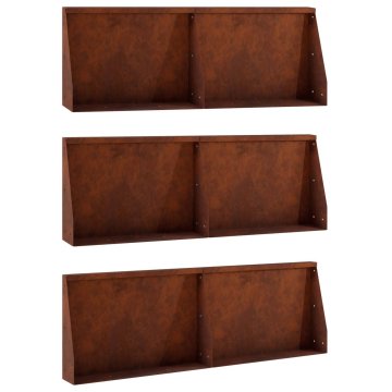 Vidaxl Zadrževanje stene 6 kos 60 x 12 x 30 cm Vremensko odporno jeklo