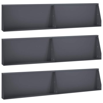 Vidaxl Zadrževanje stene 6 kos 100 x 12 x 50 cm Jeklo Antracit