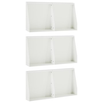 Vidaxl Zadrževanje stene 6 kos 40 x 12 x 40 cm Jeklo Bela