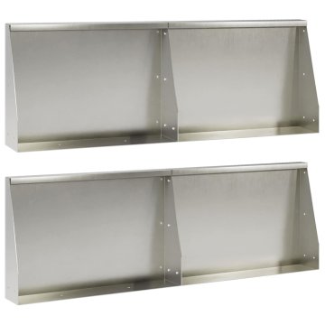 Vidaxl Zadrževanje stene 4 kos 60 x 12 x 40 cm Nerjaveče jeklo Srebrna