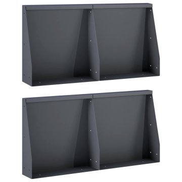 Vidaxl Zadrževanje stene 4 kos 40 x 12 x 40 cm Jeklo Antracit