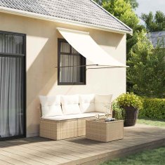 Vidaxl Zložljiva tenda krem 100x150 cm tkanina in jeklo