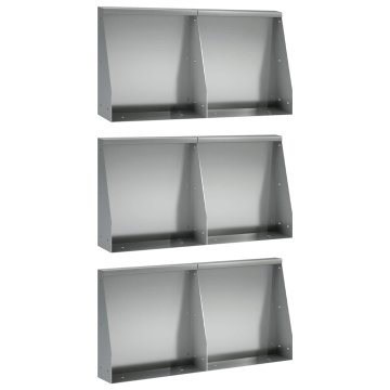 Vidaxl Zadrževanje stene 6 kos 40 x 12 x 30 cm Pocinkano jeklo Srebrna