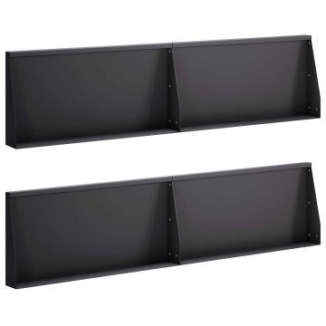 Vidaxl Zadrževanje stene 4 kos 80 x 12 x 30 cm Jeklo Črna