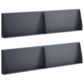 Vidaxl Zadrževanje stene 4 kos 80 x 12 x 40 cm Jeklo Antracit
