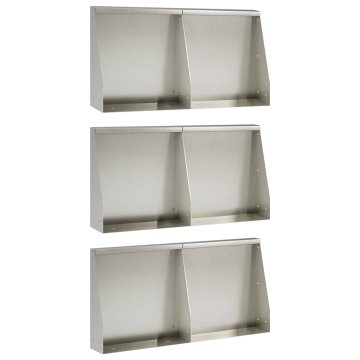 Vidaxl Zadrževanje stene 6 kos 40 x 12 x 50 cm Nerjaveče jeklo Srebrna