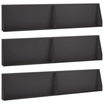 Vidaxl Zadrževanje stene 6 kos 100 x 12 x 40 cm Jeklo Črna
