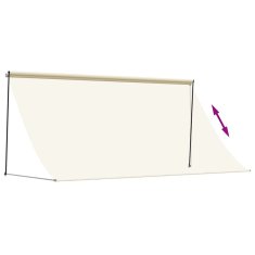 Vidaxl Zložljiva tenda krem 300x150 cm tkanina in jeklo