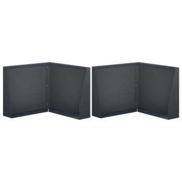 Vidaxl Zadrževanje stene 2 kos 50 x 50 x 30 cm Jeklo Antracit