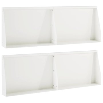Vidaxl Zadrževanje stene 4 kos 60 x 12 x 50 cm Jeklo Bela
