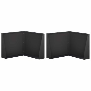 Vidaxl Zadrževanje stene 2 kos 50 x 50 x 50 cm Jeklo Črna
