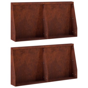 Vidaxl Zadrževanje stene 4 kos 40 x 12 x 50 cm Vremensko odporno jeklo
