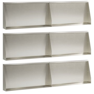 Vidaxl Zadrževanje stene 6 kos 80 x 12 x 50 cm Nerjaveče jeklo Srebrna