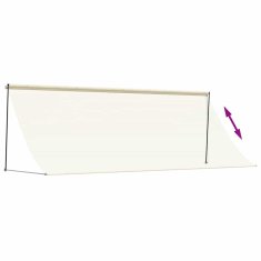Vidaxl Zložljiva tenda krem 350x150 cm tkanina in jeklo