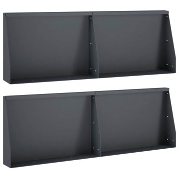 Vidaxl Zadrževanje stene 4 kos 60 x 12 x 40 cm Jeklo Antracit