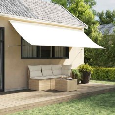 Vidaxl Zložljiva tenda krem 350x150 cm tkanina in jeklo