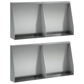 Vidaxl Zadrževanje stene 4 kos 40 x 12 x 30 cm Pocinkano jeklo Srebrna