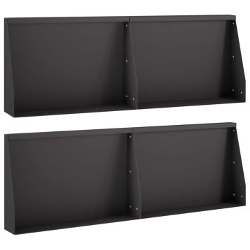 Vidaxl Zadrževanje stene 4 kos 60 x 12 x 30 cm Jeklo Črna
