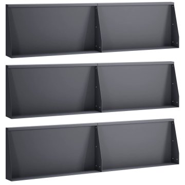 Vidaxl Zadrževanje stene 6 kos 80 x 12 x 50 cm Jeklo Antracit