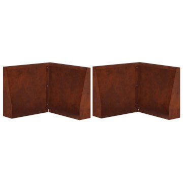 Vidaxl Zadrževanje stene 2 kos 50 x 50 x 30 cm Vremensko odporno jeklo