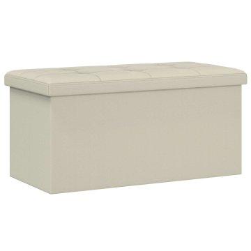 Vidaxl Zložljiva shranjevalna klop Bela 180 kg 80 L 77 x 38 x 38 cm