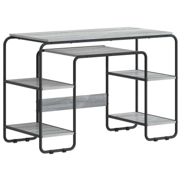 Vidaxl Miza s shrambo Siva Sonoma 113.5 x 52 x 75.5 cm