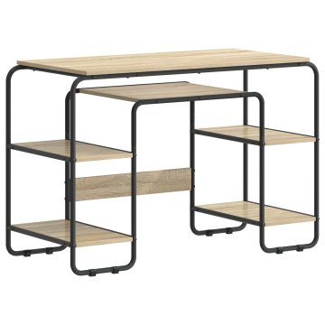 Vidaxl Miza s shrambo Sonoma hrast 113.5 x 52 x 75.5 cm