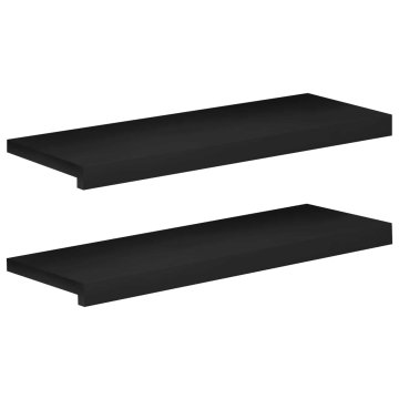 Vidaxl Stopnice 2 kos 80 x 30 x 2 cm Črna Trda bukovina