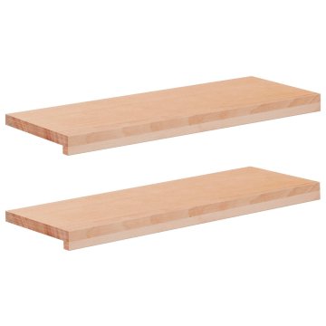 Vidaxl Stopnice 2 kos 70 x 30 x 2 cm Naravna Trda bukovina