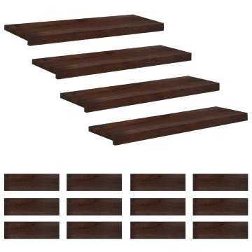 Vidaxl Stopnice 16 kos 70 x 30 x 2 cm Temno rjava Trda bukovina