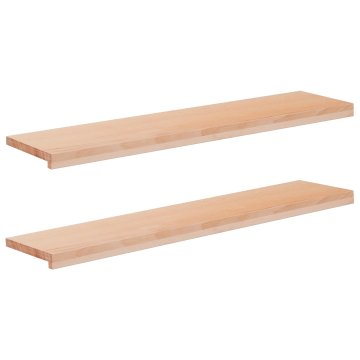 Vidaxl Stopnice 2 kos 110 x 25 x 2 cm Naravna Trda bukovina