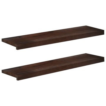 Vidaxl Stopnice 2 kos 100 x 30 x 2 cm Temno rjava Trda bukovina
