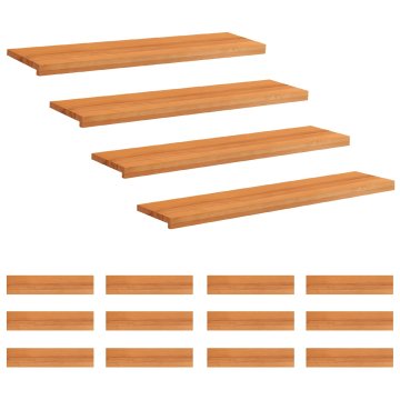 Vidaxl Stopnice 16 kos 120 x 25 x 2 cm Svetlo rjava Trda bukovina