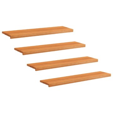 Vidaxl Stopnice 4 kos 120 x 30 x 2 cm Svetlo rjava Trda bukovina