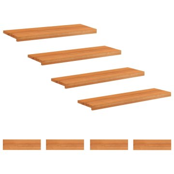 Vidaxl Stopnice 8 kos 90 x 30 x 2 cm Svetlo rjava Trda bukovina