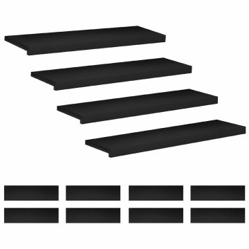 Vidaxl Stopnice 12 kos 100 x 25 x 2 cm Črna Trda bukovina