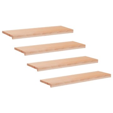Vidaxl Stopnice 4 kos 100 x 30 x 2 cm Naravna Trda bukovina