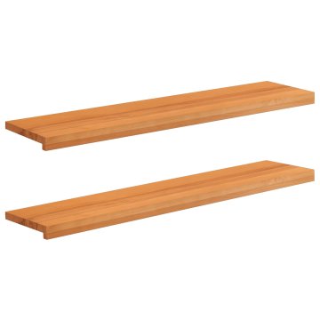 Vidaxl Stopnice 2 kos 120 x 30 x 2 cm Svetlo rjava Trda bukovina