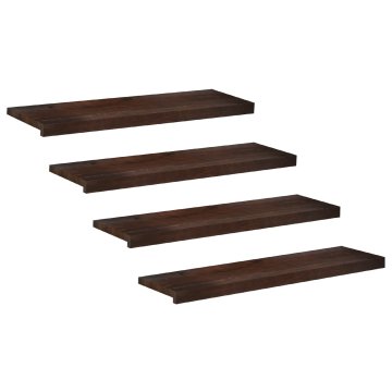 Vidaxl Stopnice 4 kos 90 x 25 x 2 cm Temno rjava Trda bukovina