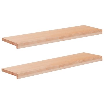 Vidaxl Stopnice 2 kos 100 x 30 x 2 cm Naravna Trda bukovina