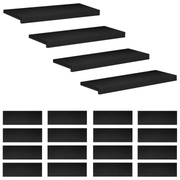 Vidaxl Stopnice 20 kos 70 x 25 x 2 cm Črna Trda bukovina