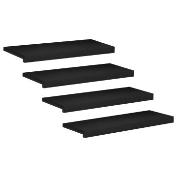 Vidaxl Stopnice 4 kos 70 x 25 x 2 cm Črna Trda bukovina