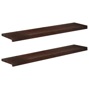 Vidaxl Stopnice 2 kos 110 x 25 x 2 cm Temno rjava Trda bukovina