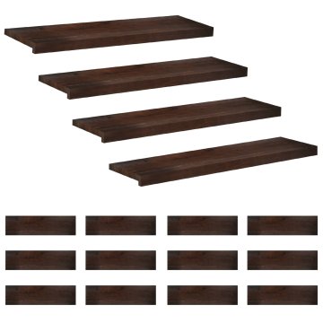 Vidaxl Stopnice 16 kos 90 x 25 x 2 cm Temno rjava Trda bukovina