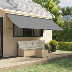 Vidaxl Zložljiva tenda antracit 350x150 cm tkanina in jeklo