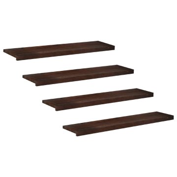Vidaxl Stopnice 4 kos 110 x 25 x 2 cm Temno rjava Trda bukovina