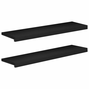 Vidaxl Stopnice 2 kos 100 x 30 x 2 cm Črna Trda bukovina