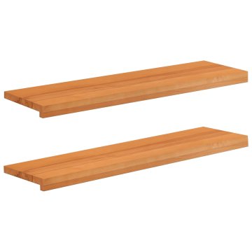 Vidaxl Stopnice 2 kos 90 x 30 x 2 cm Svetlo rjava Trda bukovina