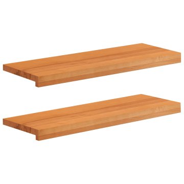 Vidaxl Stopnice 2 kos 70 x 25 x 2 cm Svetlo rjava Trda bukovina