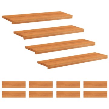 Vidaxl Stopnice 12 kos 100 x 30 x 2 cm Svetlo rjava Trda bukovina